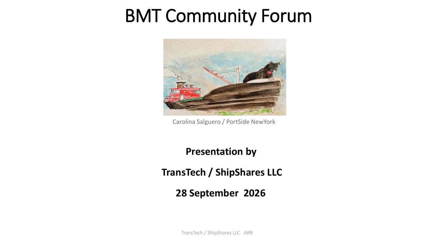Slide 1: BMT Community Forum. Read the slide text below.