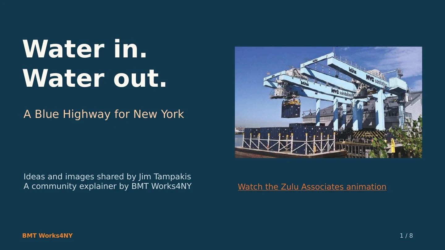 Slide 1: Water in. Water out.. Read the slide text below.