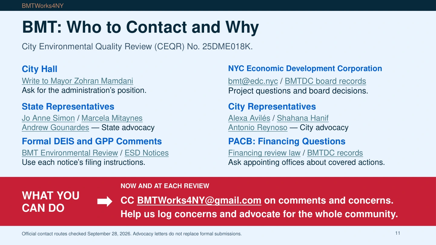 BMT: Who to Contact and Why